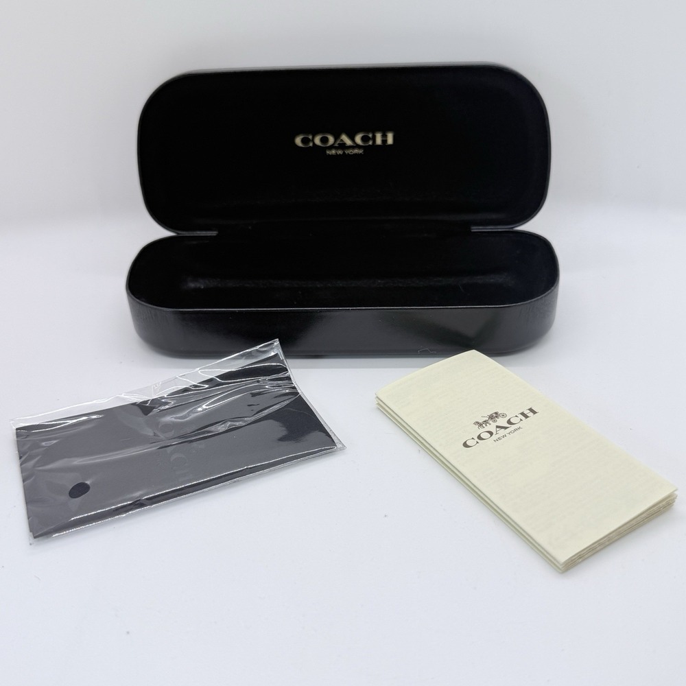 Coach New York Leather Sunglasses Glasses Hard Shell Clamshell Case in Black